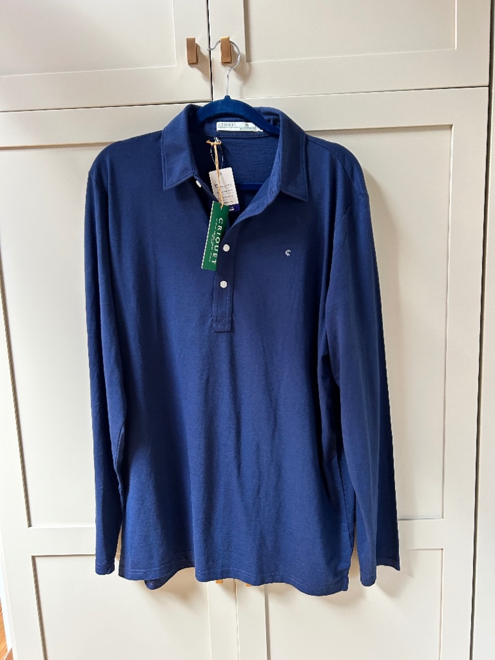 Criquet brrr Long Sleeve Range Polo - Navy - XL